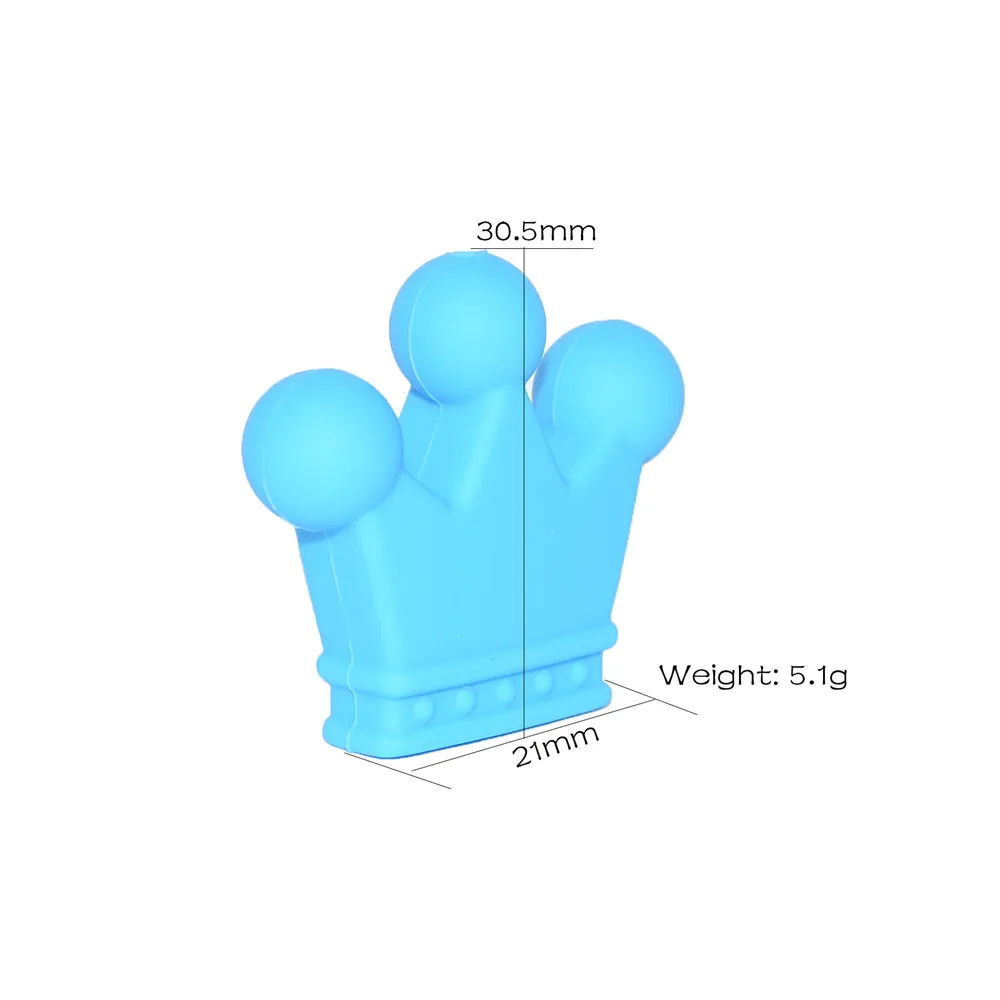 Силиконовые бусины в форме короны, 5 шт., Детские Прорезыватели, без бисфенола, силиконовые бусины для прорезывания зубов, детские жевательные прорезыватели, ожерелье, сделай сам, соски, клипсы, аксессуары