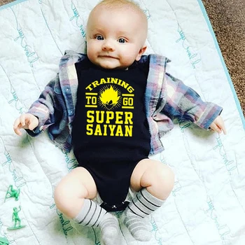 

DERMSPE Summer Newborn Infant Baby Boy Girl Short Sleeve Letter Print Super Saiyan Cotton Romper Jumpsuit Outfits Baby Clothes