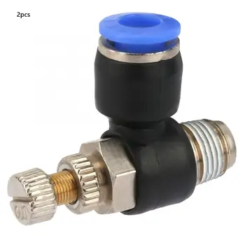 

Pipe Connection Brass 2pcs Tube Air Flow Speed Controller Pipe Pneumatic Fitting Regulator Valve Quick Couplings