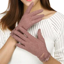 REALBYTouch cinengloves для женщин зимняя грелка для рук 6 цветов luvas Женские Элегантные перчатки высокого качества шерстяные варежки Guantes 36220