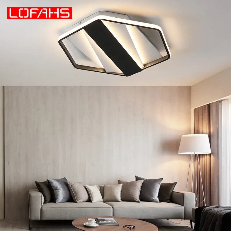 LOFAHS современная светодиодная люстра, шестигранная, высокая яркость, Светильники для гостиной, спальни, дома, люстра, потолочные светильники