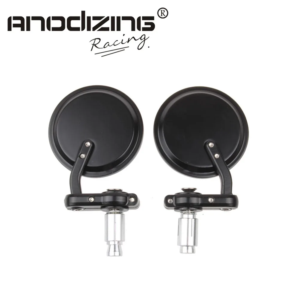 MOTORCYCLE BIKE 3" ROUND 7/8" HANDLE BAR END MIRRORS REARVIEW SIDE