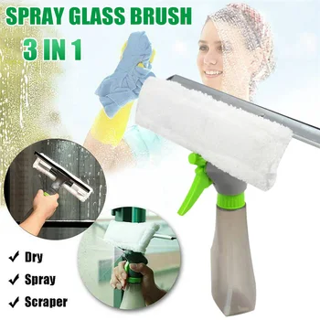 

Multifunction 3 in 1 Window Spray Glass Cleaner Tool Soft Microfiber Glass Cleaning Brush Wiper