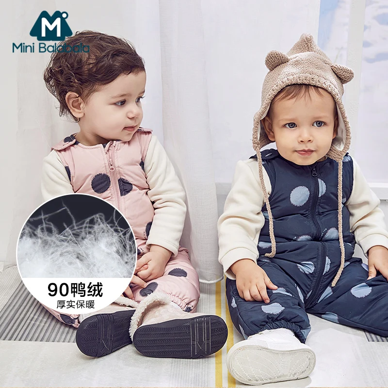 

Mini Balabala Baby Girl Winter Pants Denim Pants For Girl Toddler Thick Cartoon Trousers Kids Thermal Children Warm casual Leggi
