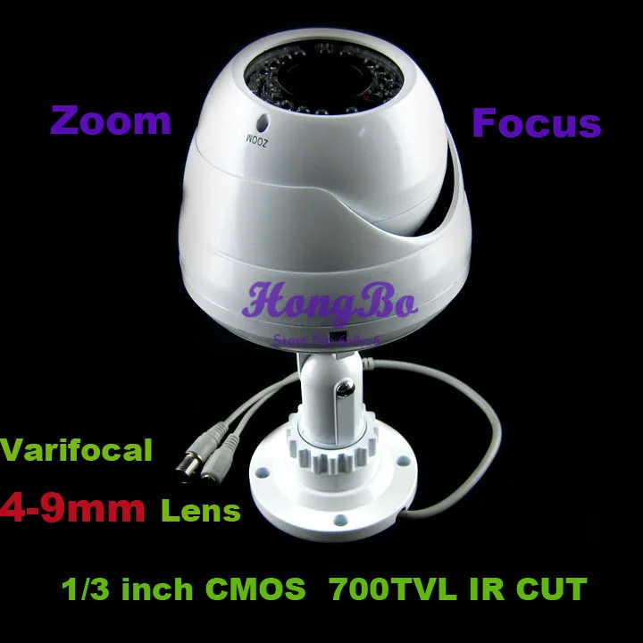 

NEW !!CCTV Camera 1/3" CMOS 700tvl 36LEDs with IR cut  Varifocal 4-9mm Lens Surveillance Security camera