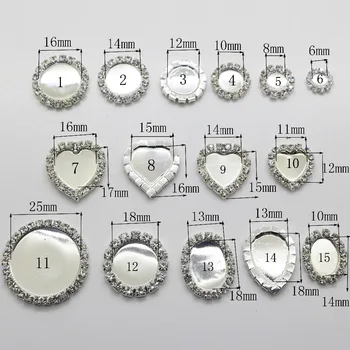 

New Hot 10Pcs Mix Size Diy jewelry Accessories rhinestones pedestal embellishments caps Decoration For Making Silver Base