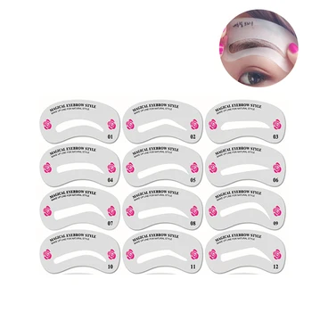 

24 Pcs Reusable Eyebrow Stencil Set DIY Eye Brow Drawing Guide Styling Shaping Makeup Template Card Auxiliary Women Beauty Tool