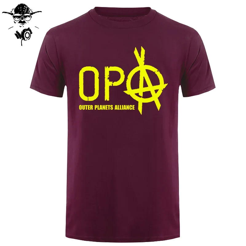Хлопок o-образным вырезом пользовательские мужские футболки с принтом Футболка OPA-The Expanse Мужская футболка - Цвет: maroon yellow