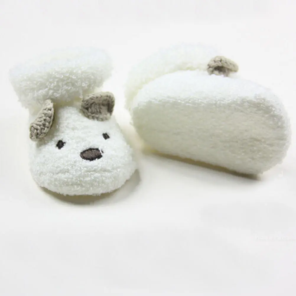 1 пара, носки для новорожденных с милым медведем, теплые носки унисекс для маленьких мальчиков и девочек
