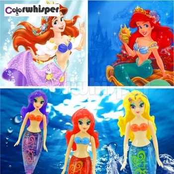 

Diamond Painting Full Square/ Round Drill Mermaid Song Make Up Cartoon Animated Movies Daimond Painting Mosaic Rhinestone 033XP