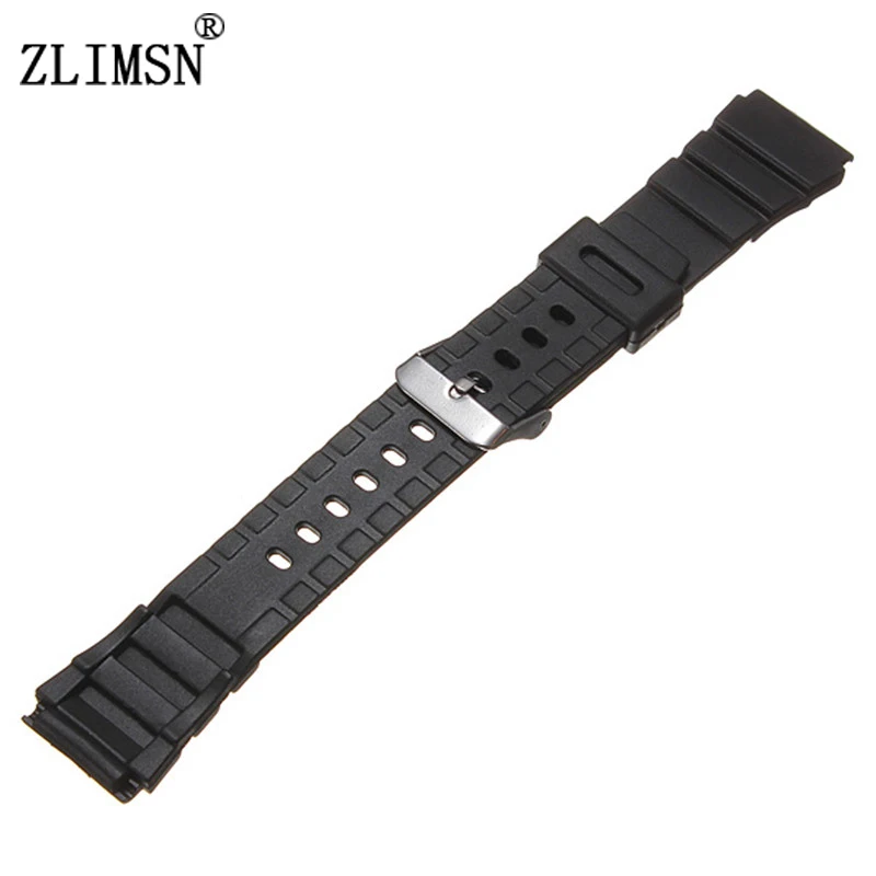 ZLIMSN Schwarz Uhrenarmbänder Weiche Silikon Kautschukband Uhr Military Schweißband 18mm 20mm 22mm Edelstahl Schnalle