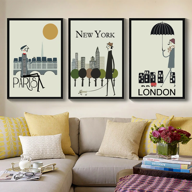 

Modern City Paris NewYork London Diy Oil Painting By Numbers Kits Wall Art Picture Home Decor Acrylic Paint On Canvas Artwork