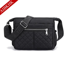 Клетчатые водонепроницаемые нейлоновые сумки через плечо для женщин, сумка для работы с несколькими карманами, сумки на плечо, сумки для путешествий и сумки