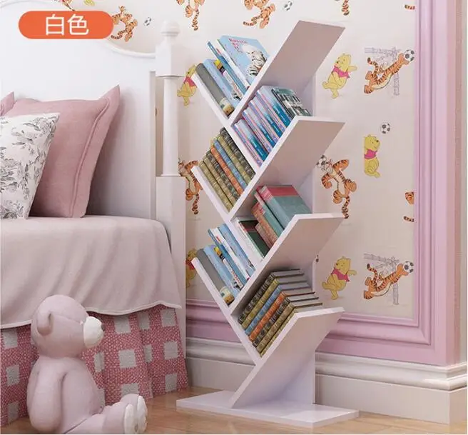 104 سنتيمتر صديقة للبيئة 7 طبقات شجرة الإبداعية نمط خزائن كتب المحمولة رفوف غرفة نوم رف الكتب