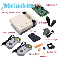 1set NESPI Case with Raspberry Pi 3+16G Card+Fan+2pcs SNES Gamepad+EU Power Adapter+Heatsink+HDMI Cable for RetroPie
