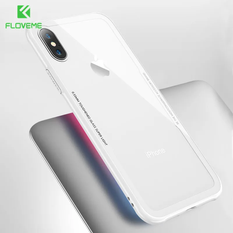 FLOVEME Роскошный чехол для телефона iPhone 6 6s мягкий полиуретановый край закаленное