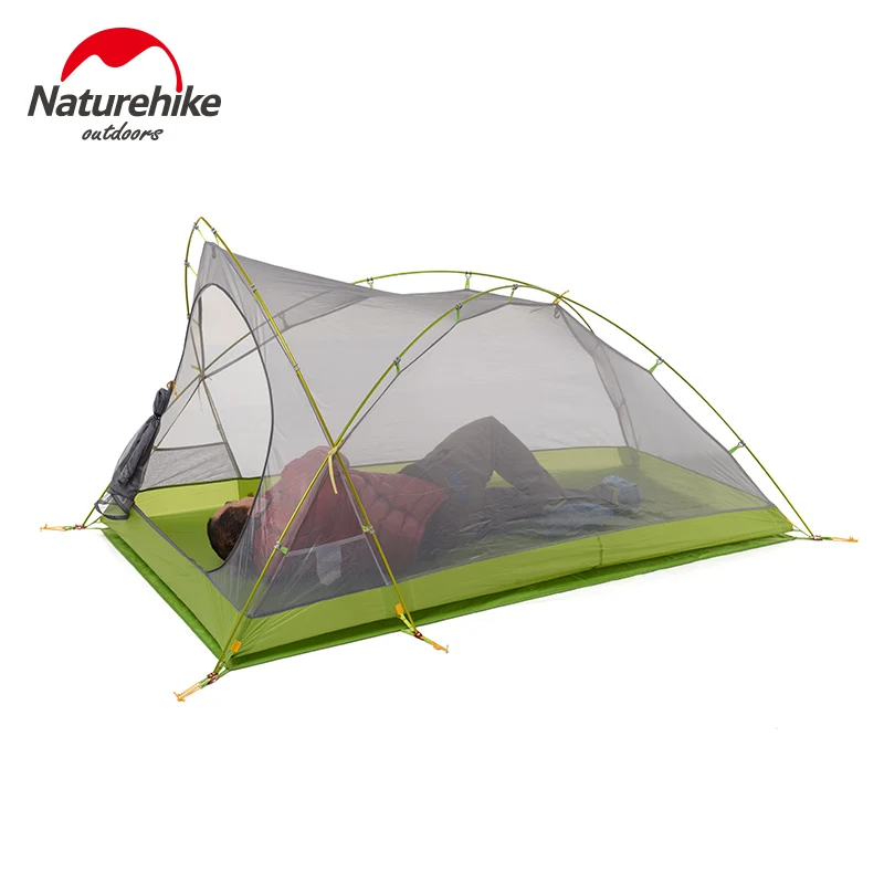 Naturehike في سيروس خفيفة خيمة 2 شخص 20D النايلون مع السيليكون المغلفة التخييم خيمة مع شحن حصيرة NH17T0071-T