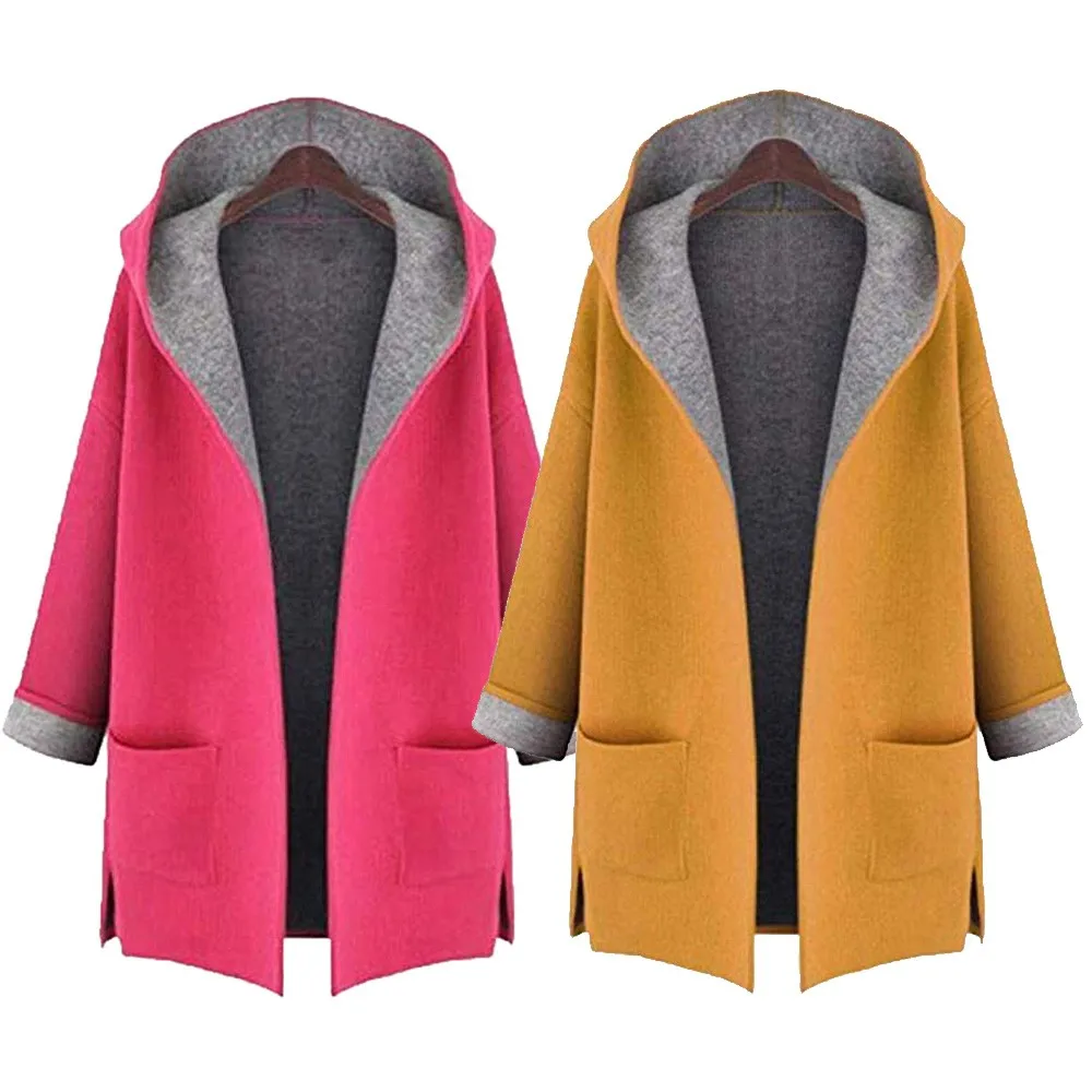 2018-Women-s-Fahion-Wool-Coat-Jacket-Medium-Long-Large-Size-Loose-Front-Open-Coat-Coats