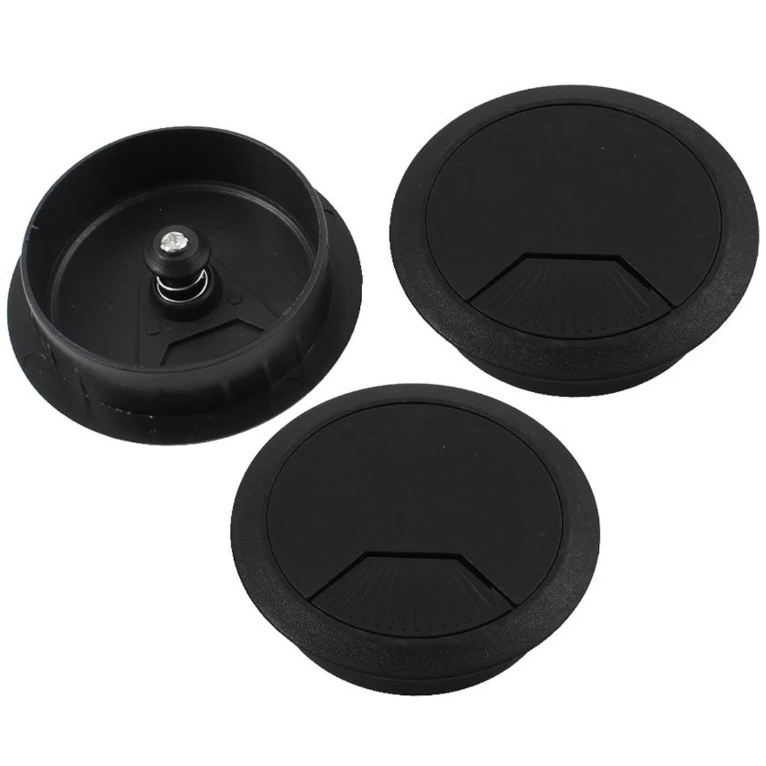 

Desktop Computer PC Plastic Black Grommet Cable Hole Cover 5 Pcs