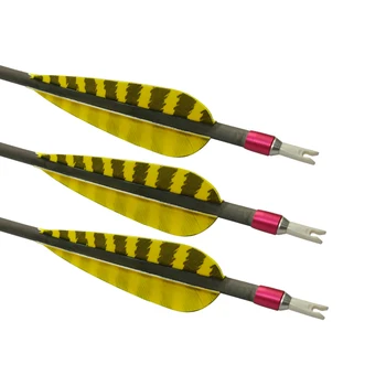 

Pure Carbon Arrow 6 pcs 30" Various Spine Arrows Turkey Feather Insert Nock Hunter Hunting Shooting Archery Bow Free Shipping