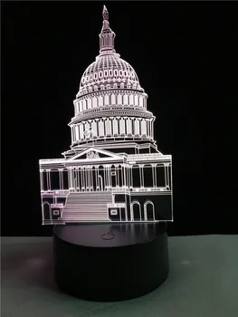 

Wholesale Capital city White House 3D USB LED Lamp 7 Colors Change Touch Senser RC Night Light Study Room Decor Friend Toy Toys