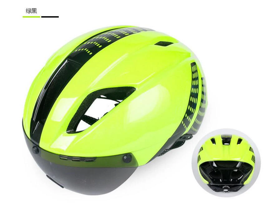 Велосипедный шлем с объективом Триатлон дышащий велосипедный шлем очки Спортивная Безопасность mtb Горный Дорожный велосипед шлем для мужчин и женщин