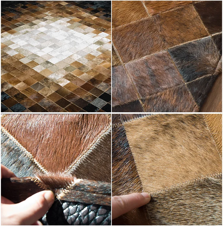 American Living Room Bedroom Bedside Horse Hair Rug Leather Coffee 2 3 4 6 8