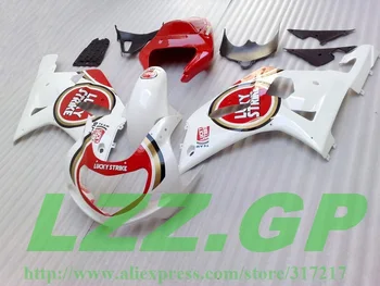 

100%Fit Fairing for SUZUKI 2001 2003 GSXR600 750 01 02 03 GSXR600 GSXR750 K1 01 02 03 GSXR 600 750 Red/White Fairings kit Injec