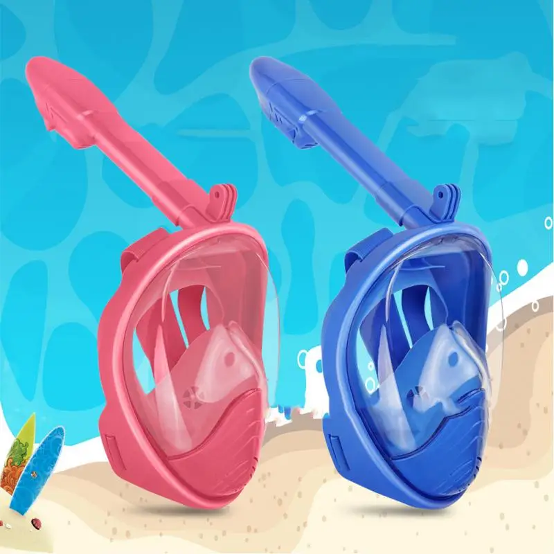 

Anti Leak Snorkeling Tool Children 180 Degree Anti-fog Non-toxic Silicone Full Face Sealed Underwater Easy Breathing Diving Mask