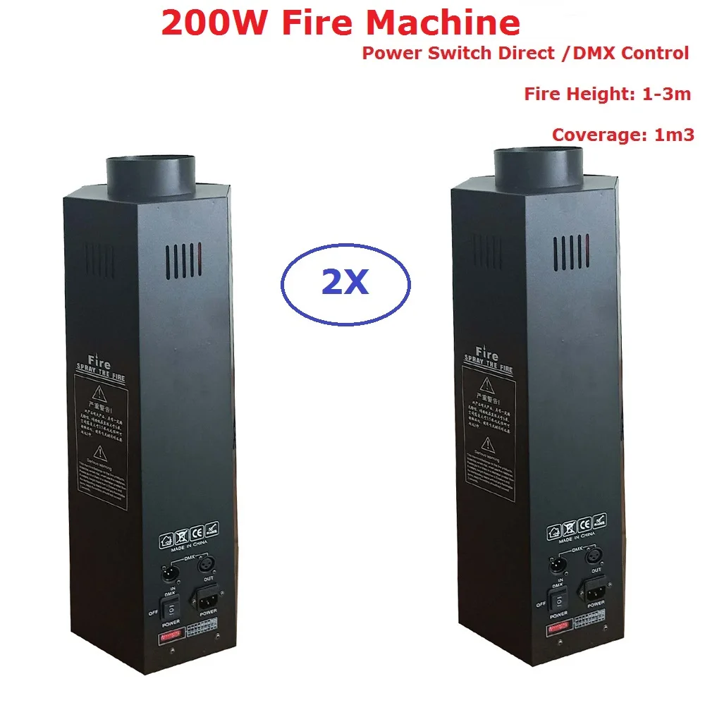 2Pcs/Lot Stage Dj Fire Machine Flame Machine Dj Disco Effect Equipments DMX Or Power Switch Direct Control 1-3 Meter Fire Height