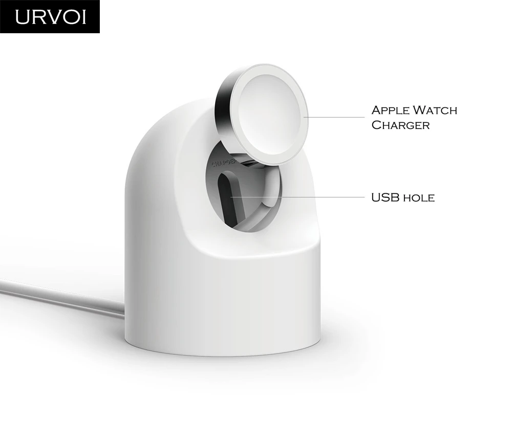 URVOI подставка для apple watch series 4 3 2 1 держатель watchOS 5 тумбочка силиконовая домашняя