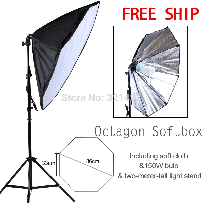

NEW professional photographic lighting octagonal fast softbox 86cm/ 33.86" Including soft cloth for lights & 150W bulb