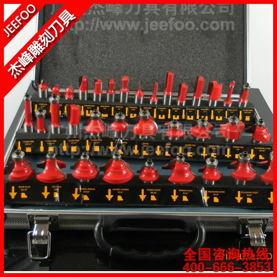 Shank Dia 6.35(1/4) &12.7(1/2) Shank Tungsten Carbide CNC Router Bit , woodworking tools with Wood Case box