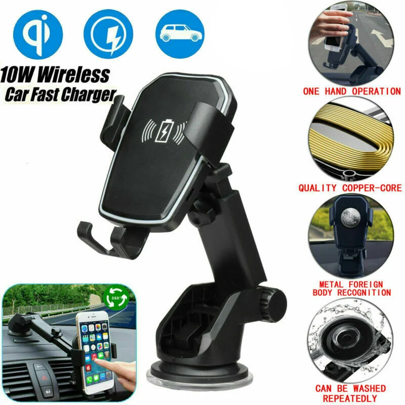 

Qi Wireless Fast Charging Car Charger Mount Holder Stand 2 in 1 For Cell Phone Car Air Vent Mount Qi Wireless Charger For iphone