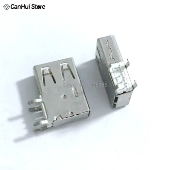 

20PCS/Lot USB-A Plug Female connector Dip Side 90 Degree USB A Type Extended USB 2.0 Side Socket Flat Edge USB-A Female