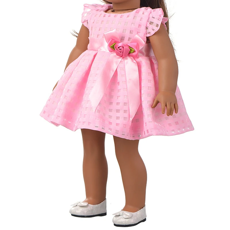 43-45 см детская кукла одежда для игрушек новорожденная кукла и 18 дюймов американская кукла розовое платье вечернее платье принцессы
