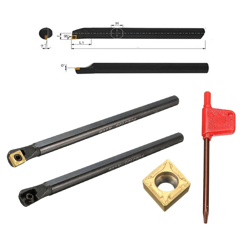 1pc New Arrival S07K SCLCR06 Circle Boring Bar Turning Holder + 1pc