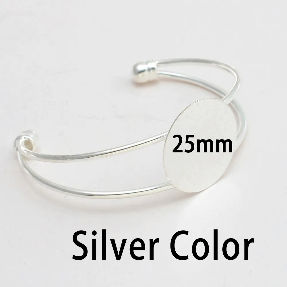 5 шт. 25 мм много стилей ободок манжеты Регулируемый латунный пустой базовый браслет оправы для браслетов для DIY серьги браслет