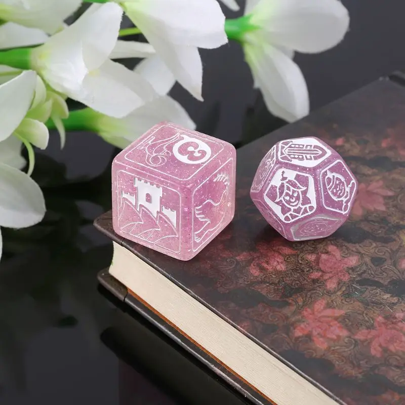 7pcs/set Story Dices For Story Time Polyhedral Game Dice Says Party Multi Faces Acrylic Dice Toy