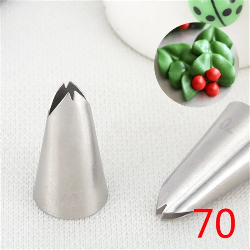 

70# Leaf Nozzles Stainless Steel Icing Piping Nozzles Tips Pastry Tips For Cake Decorating Baking Fondant Tools