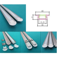 20 шт./лот 80 дюймов 2 м/катушка светодиодный алюминиевый профиль с молочным/прозрачным покрытием для 12 мм полосы, Встроенный светодиодный бар света