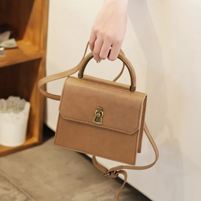 AETOO Small square bag, the new Sen system Retro literary fresh crossbody bag, hand-held small bag