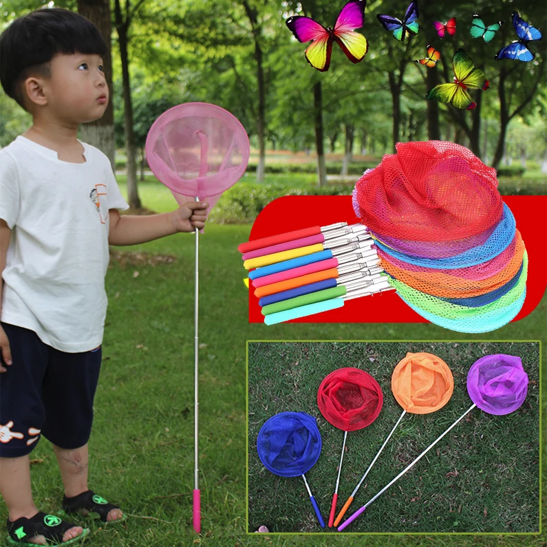 

Telescopic Fishing Insect Butterfly Dragonfly Net Stainless Steel Rod Catch Tadpole Fish Net Kids Outdoor Aquarium CleaningTools
