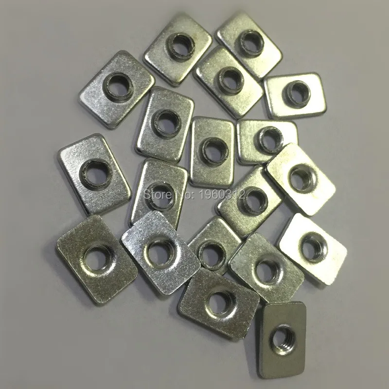 

50pcs/Lot Micromake 3D Printer Parts Tee nuts for building machine V-Slot M5 Tee Nut,Size T1.6*10*15