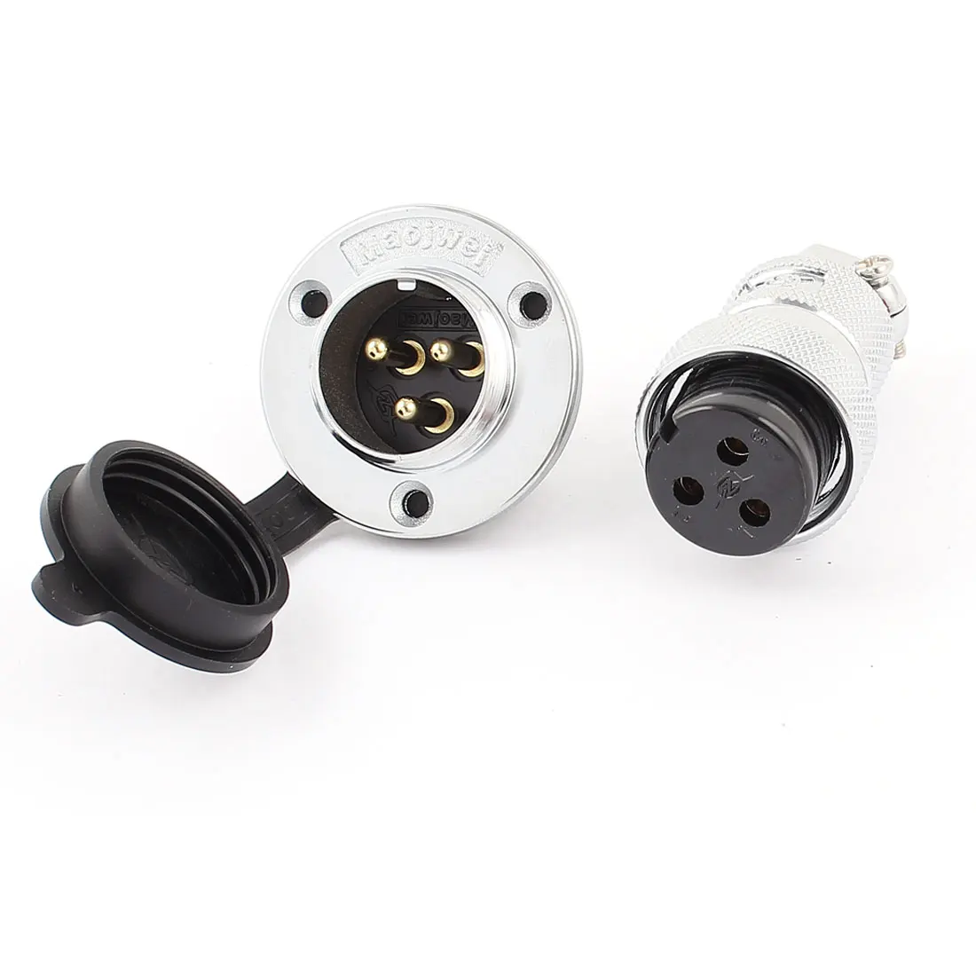 

Set Male+Female 3 Terminals 25Mm Port Microphone Wire Panel Connector Plug For Ham Radio Cb Audio Aviation