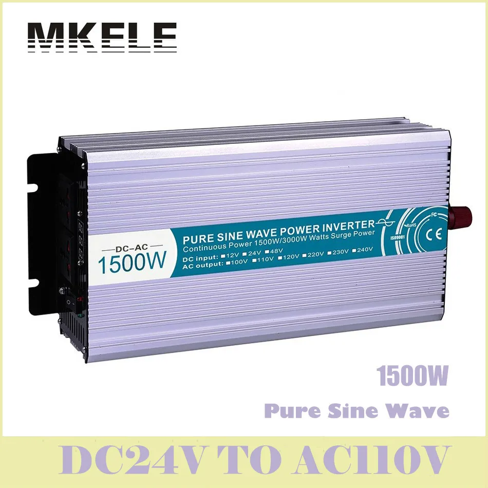 

New MKP1500-241 1500w Inverter 24v To 110v Dc-Ac Pure Sine Wave Voltage Converter Solar LED Digital Display China