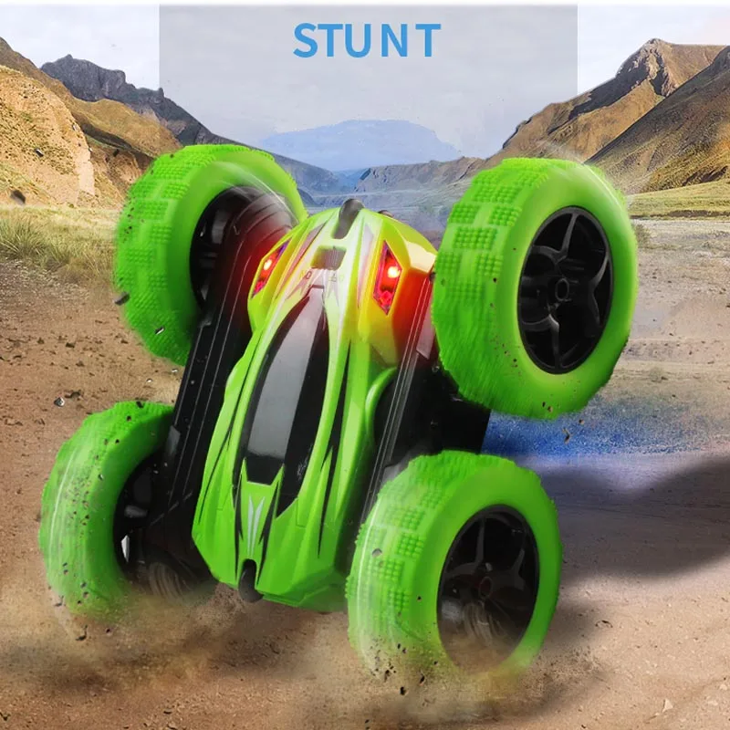 HY828 Remote Control Cars Stunt Rc Car High Speed Flashing 3D Flip Green & Blue Carro Controle Remoto Toys For Children