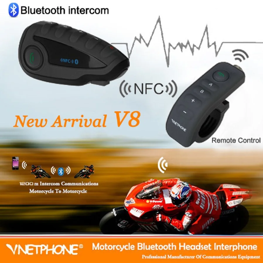 

2019 V8 1200M Walkie talkie Bluetooth Motorcycle Wireless Intercom FM Helmet Headsets for 5Riders Intercomunicador Bluetooth