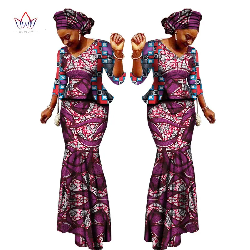 2017 African Women Clothing Brand African Vestido 6XL Wax traditional african clothing 2 pieces for Women Skirt Set none WY1401