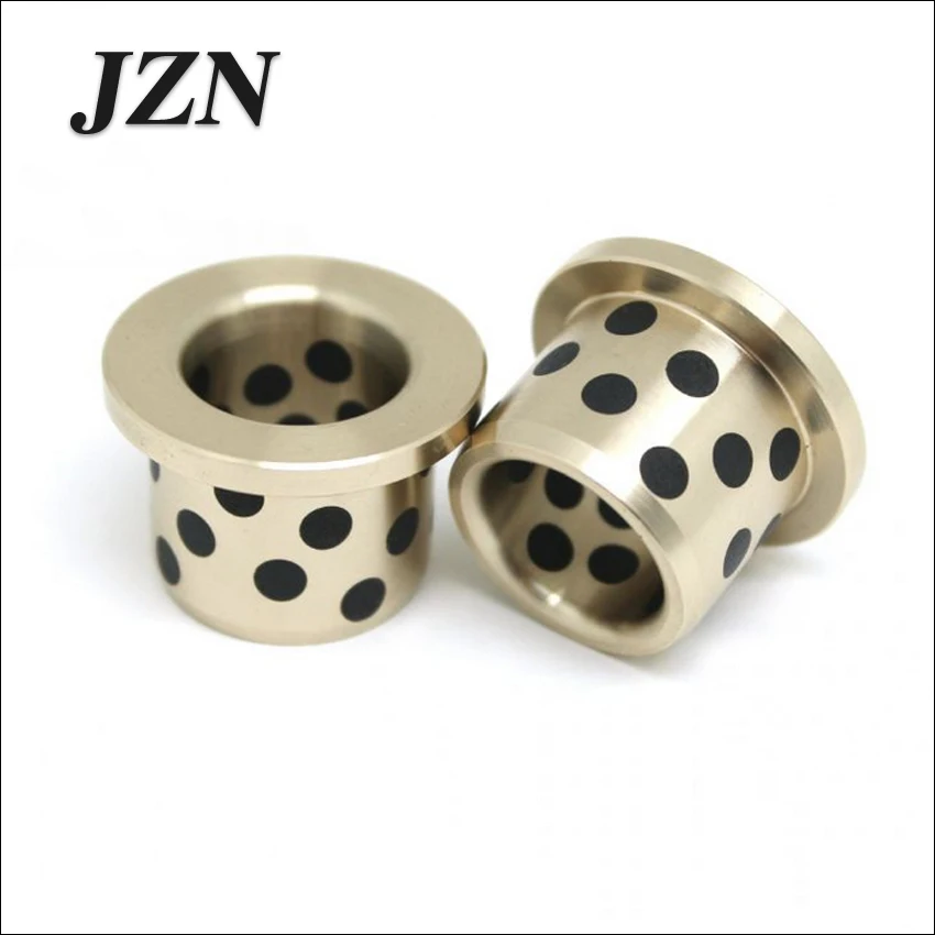 JFB flanged bronze impregnated graphite oilless bush flange solid self